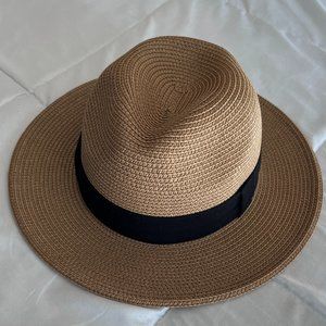 Like New Wide Brim Straw Panama Roll up Hat